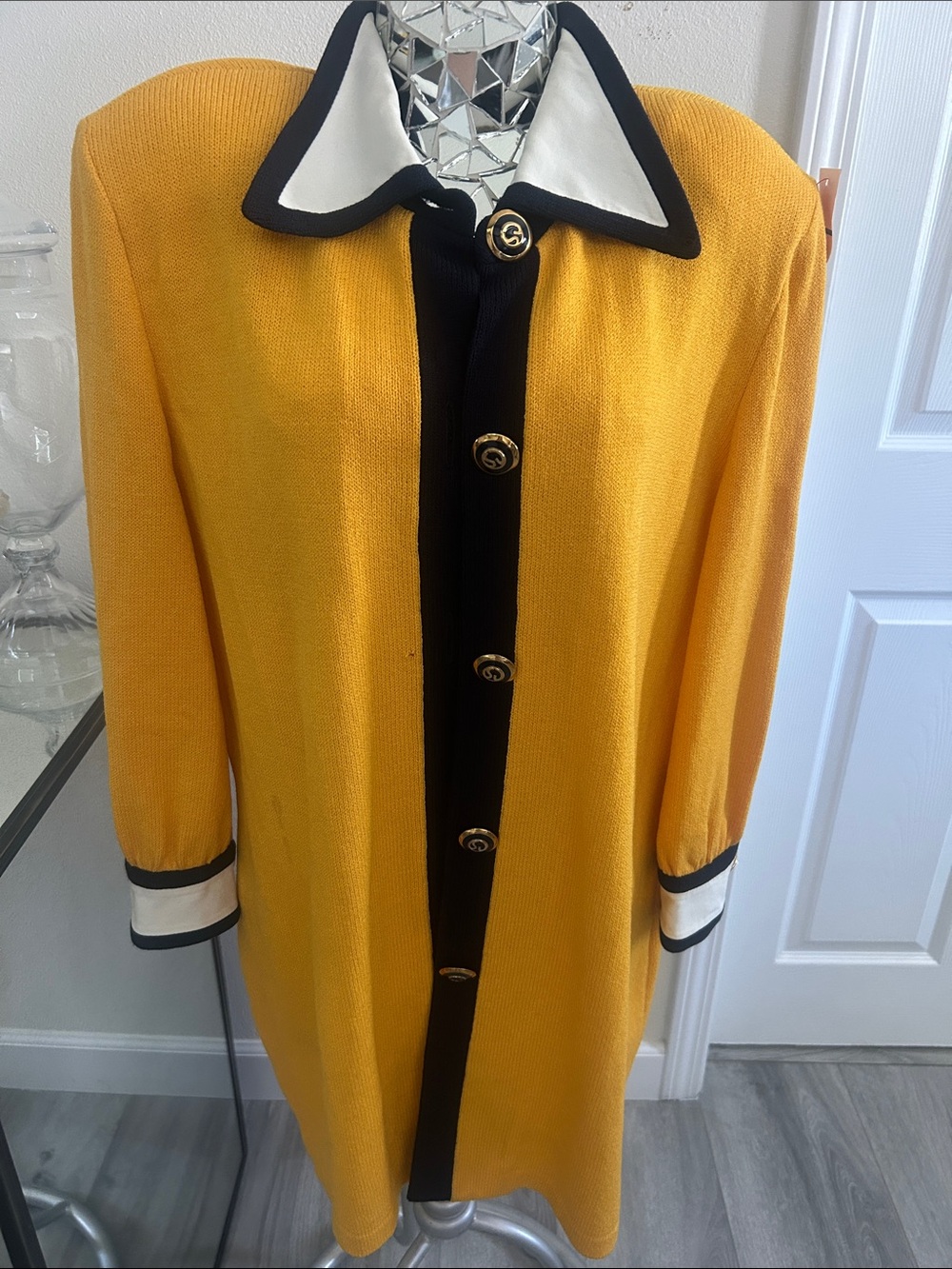 St John by Marie Gray Yellow Long Cardigan size 14